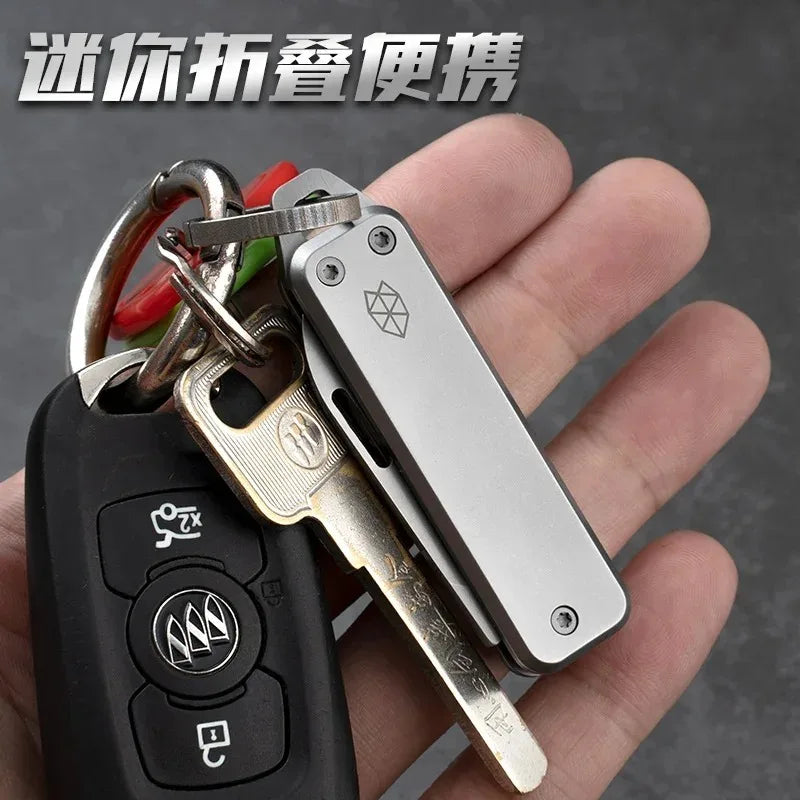 Folding Stainless Steel Mini Knife - Sharp, Multi-Functional Keychain Fruit Knife with Box Opener, Portable for Outdoor and Home Use