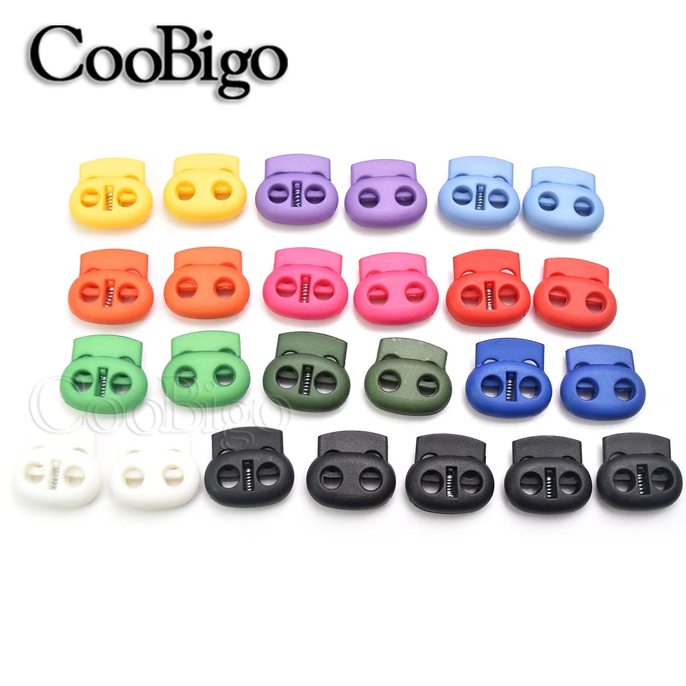 12pcs Plastic Cord Lock Stopper: Toggle Clip Retainer for Drawstring, Elastic, Lanyard, Paracord, Rope - Garment Bag Accessories