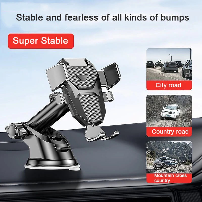 Universal 360° Car Phone Holder: Suction Cup Mount for 4.0-7 Inch Smartphones