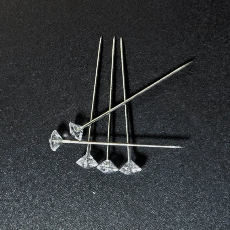 Diamond Big Head Sewing Pins - Corsages, Wedding Bouquets, Stitching Needles, Straight Pins in 1 Box - Apparel Sewing Accessories