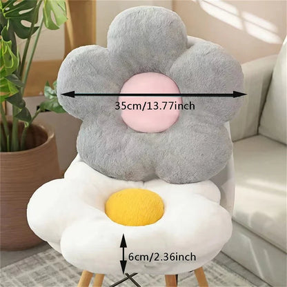 Kawaii Colorful Flower Plush Pillow Cushion – Soft Sunflower Plant Mat for Sofa, Bed, and Sleeping Decor Gifts