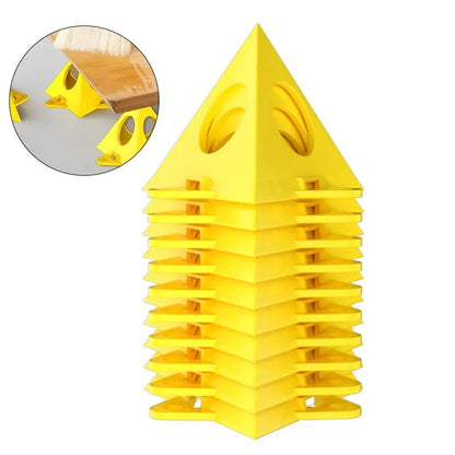 10 PCS Woodworking Paint Bracket Set - Yellow Painted Plastic Cushion Block Spray Painting Air Dry Coated Triangular Bracket