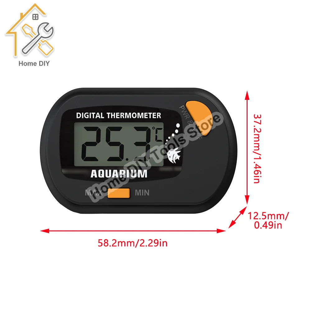 Digital Aquarium Fish Tank Thermometer - Temperature Sensor Meter Tester with Suction Cup, Measurement Range: -50°C to 70°C