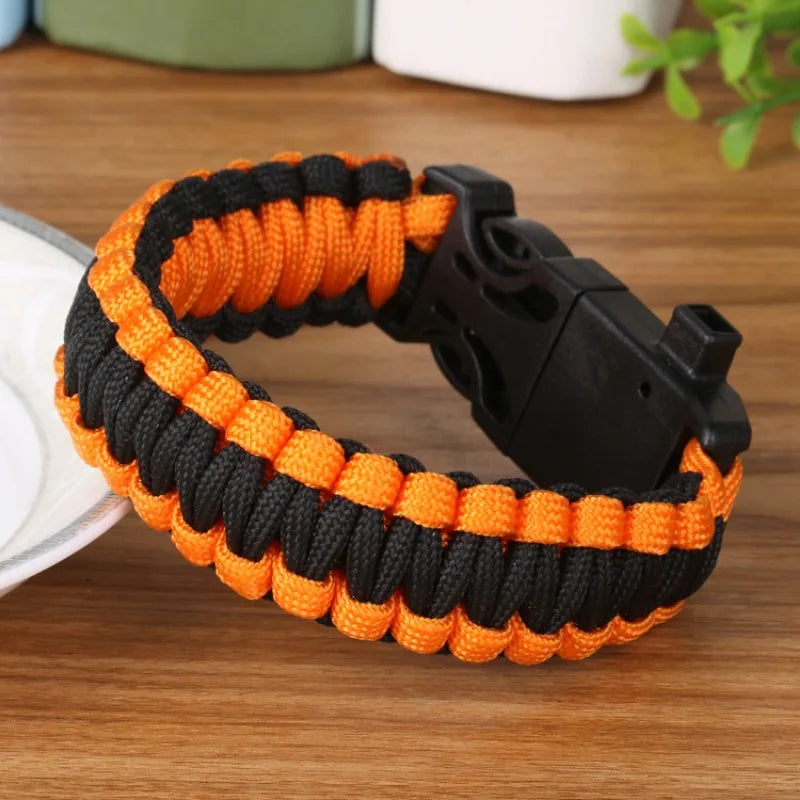 Men's and Women's Paracord Outdoor Survival Bracelet - 3-in-1 Camping, Rescue, Emergency Rope with Compass and Whistle