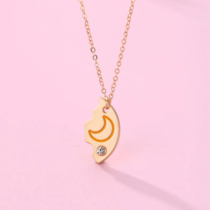 Luoluo&baby 3Pcs Sun Moon Star Pendant Necklace Set: Friendship BFF Necklaces for Girls - Best Friend Jewelry Gifts