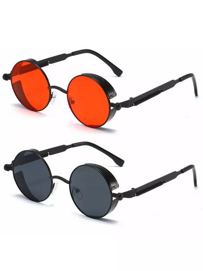 Metal Steampunk Sunglasses for Men & Women | Fashionable Round Vintage Glasses | High-Quality Designer Sun Glasses 2021