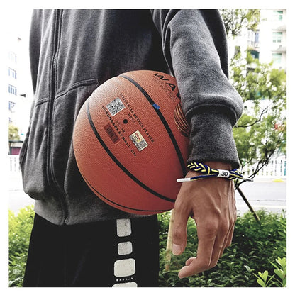 Basketball Player Number Braided Rope Bracelet - Adjustable Sports Wristband with Woven Bangles, Trendy Accessories