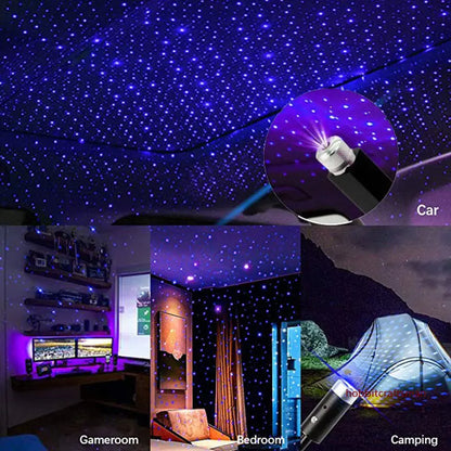 Mini LED Car Roof Star Night Light Projector: Adjustable Atmosphere Galaxy Lamp for Auto Roof and Room Ceiling Decor - USB Decorative Lighting