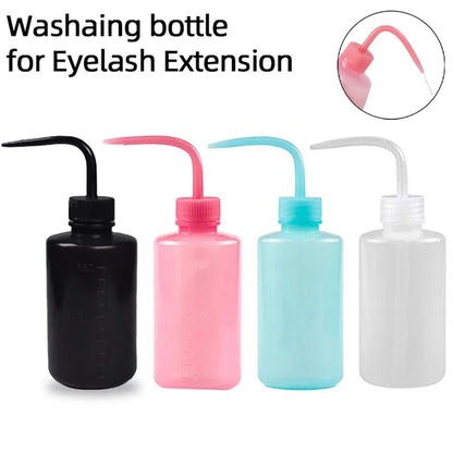 Eyelash Cleaning Washing Bottle - Curved Spout Cleaner for Waterproof Eyebrow Remover, Eyelash Extension Makeup Tool (250/500ml)