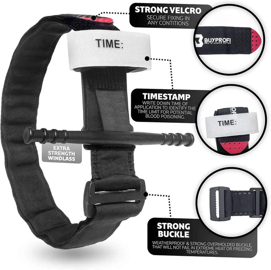 Emergency Tourniquet – Tactical Single-Handed Medical Strap for First Aid – Ideal for Hiking, Camping, Travel, and Outdoor Sports