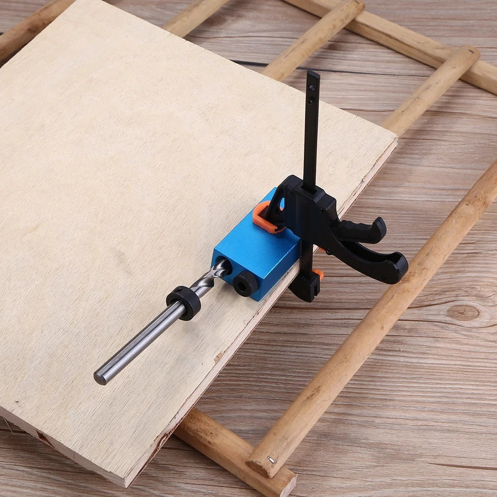 Pocket Hole Screw Jig: 15 Degrees Dowel Drill Joinery Kit for Carpenters - Woodwork Guides with Joint Angle Locator Tool