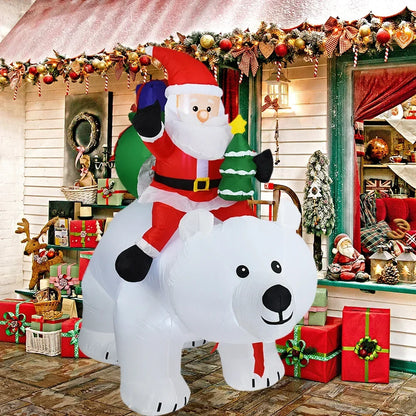 Christmas Inflatable Decoration with Built-in LED Lights - Indoor/Outdoor Xmas and New Year Party Ornament for Garden