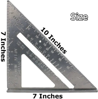 7-Inch Aluminum Alloy Triangle Ruler - Precise Thickened Angle Measurement Tool for Woodworking