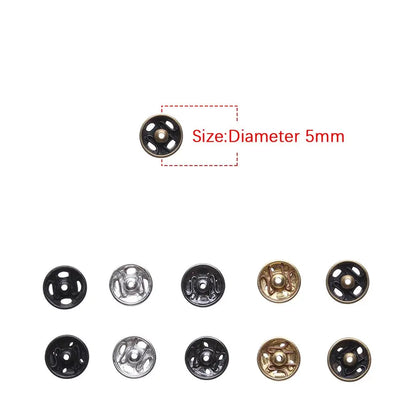 Mini Metal Buckle Buttons for DIY Doll Clothes | Invisible Snap Fasteners | Sewing Accessories for 1/6 Doll Clothing - 10/24 Pcs