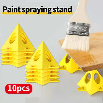 10 PCS Woodworking Paint Bracket Set - Yellow Painted Plastic Cushion Block Spray Painting Air Dry Coated Triangular Bracket