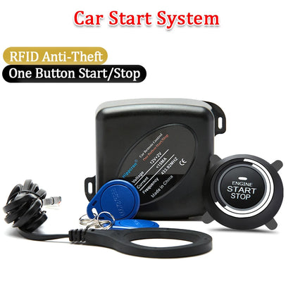 Convenient PKE Car Alarm System: Keyless Entry, Engine Start, and Remote Control - Push Button Starter with Auto Stop Feature