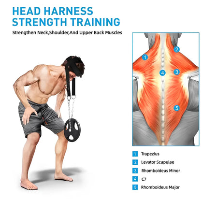 Head and Neck Training Harness - Adjustable Cervical Spine Strap for Strength Exercises, Gym Fitness Weight-Bearing Cap