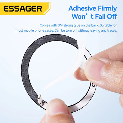 Essager 2PCS Magnetic Metal Rings for MagSafe - Compatible with iPhone 15, 14, 13, 12 Pro and Android Phones for Wireless Charging