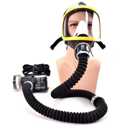 Protective Electric Constant Flow Air Fed Full Face Gas Mask Respirator System – Workplace Safety Respirator