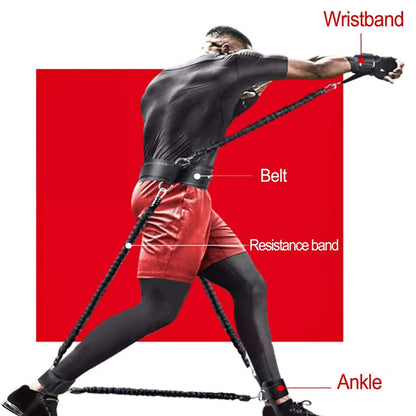 Boxing Resistance Bands with Adjustable Waist Strap - Exercise Bands for Agility Training, MMA, and Workout Resistance