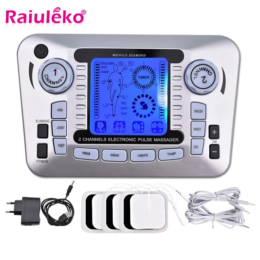 Electronic Pulse Massager - TENS EMS Machine for Nerve and Muscle Stimulation, Acupuncture Fat Burner, Pain Relief