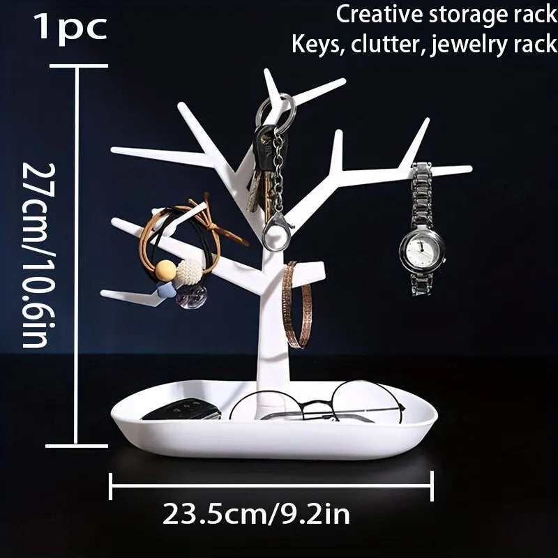 Creative Tree Hanger Jewelry Display Rack: Necklace, Bracelet, Earrings, Ring Storage - Unique Jewelry Organizer, 1PC