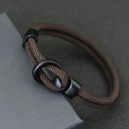 2024 Double Layer Rope Bracelet for Men | Outdoor Camping Survival Paracord Accessory | Fashionable Gift for Him