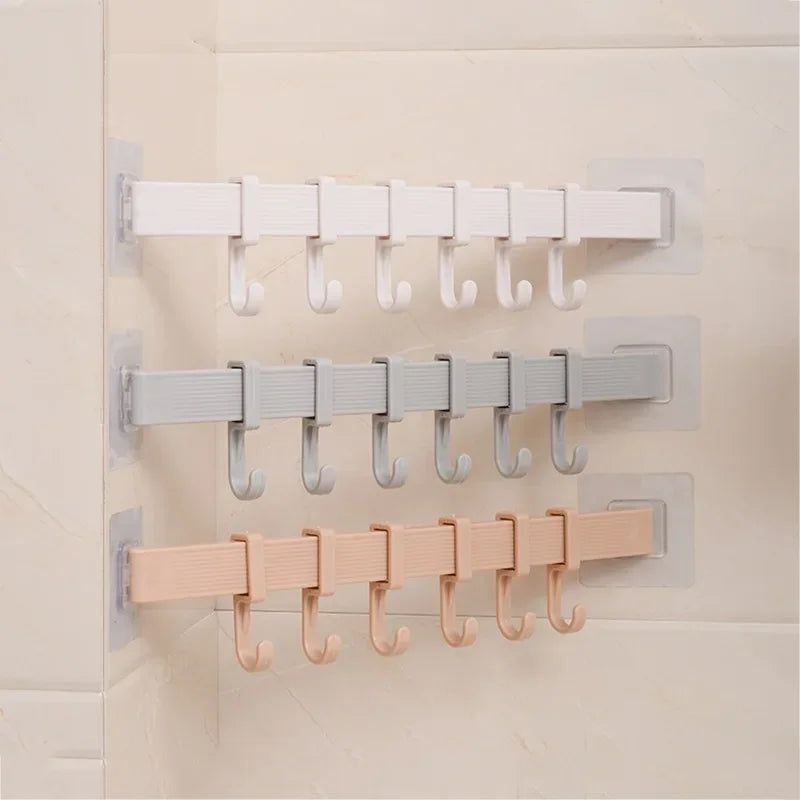 Multifunction Kitchen Storage Hook - 6 Hook Home Organizer for Cupboards, Pantries, Chests, Towels, and Wardrobes