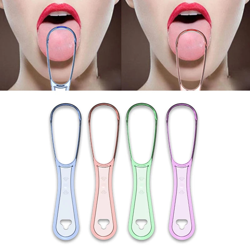 Adult Tongue Scraper - Reusable Tongue Cleaning Tool, Food Grade Plastic Mouth Scraper for Washable Oral Hygiene Care