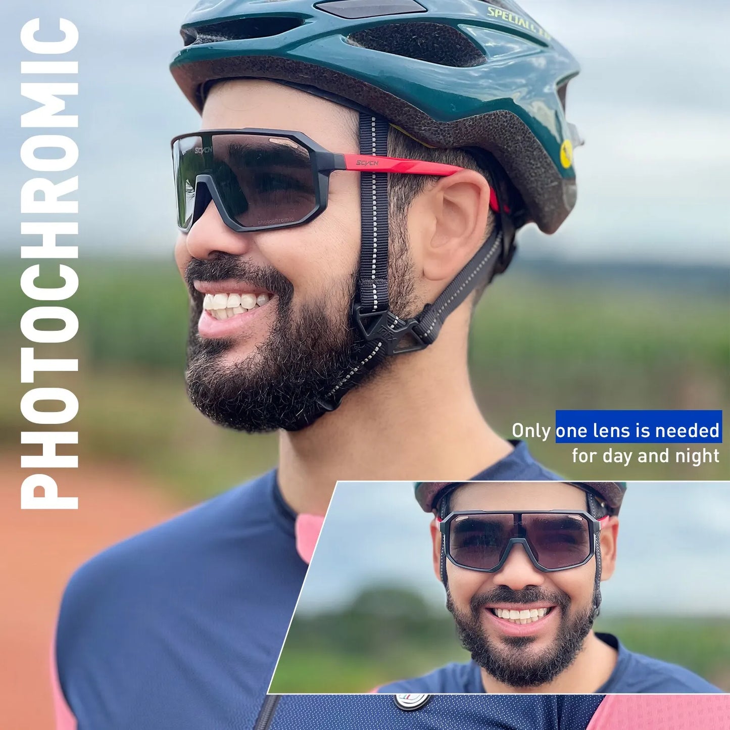 Photochromic Cycling Sunglasses: Mountain & Road Eyewear for Men and Women - New Bicycle Riding Goggles for Outdoor Sports and Hiking