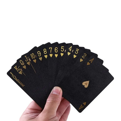 Black Gold Waterproof Playing Cards: Poker Suit for Card Games - Magic Package Board Game Gift Collection