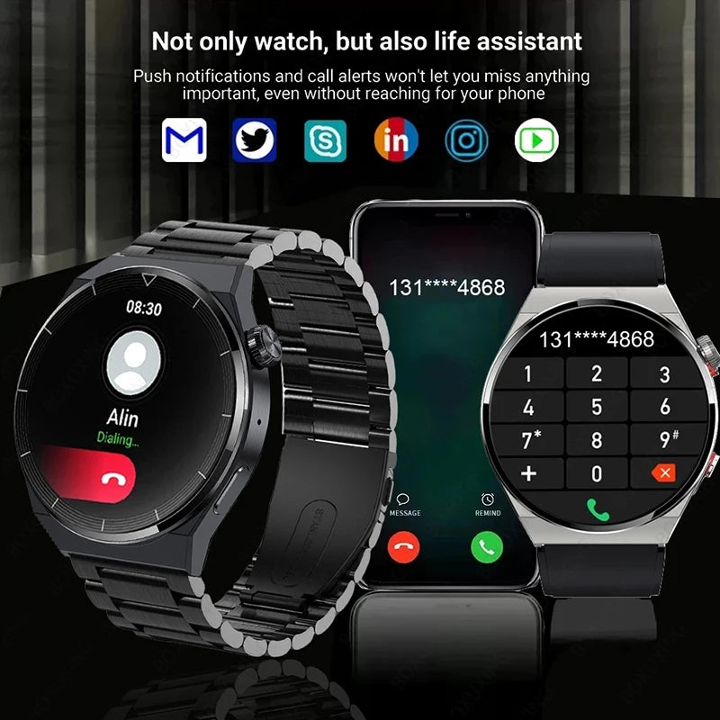 2024 New Huawei Xiaomi GT3 Pro Smart Watch – AMOLED 390x390 HD Screen, Heart Rate, Bluetooth Call, IP68 Waterproof, for Men