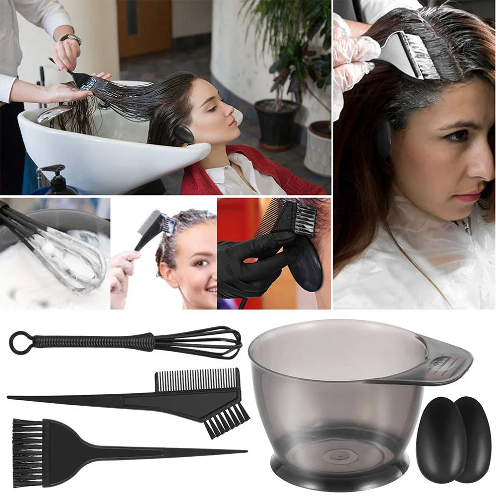 6pcs Professional Hair Coloring Kit - Barber Salon and Home Use, Includes Hairdressing Tools for Perfect Color Application