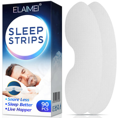 ELAIMEI Anti-Snoring Sleep Strips: Disposable Mouth Tape for Better Nose Breathing - Reduce Mouth Dryness and Sore Throat