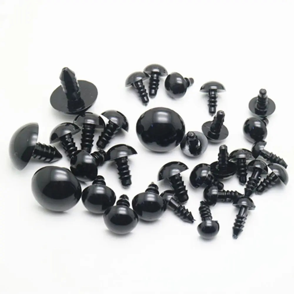 100pcs 10mm Black Plush Safety Eyes for DIY Toys - Eyeball Doll Accessories for Amigurumi - Funny Animal Toy Eyes in Various Sizes (6mm, 8mm, 12mm)