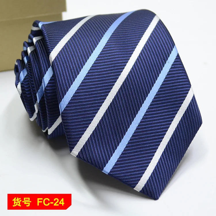 Men's Ties in 67 Styles - Solid, Stripe, and Floral Jacquard Neckties, 7-8cm Wide - Perfect for Daily Wear, Weddings and Gifts