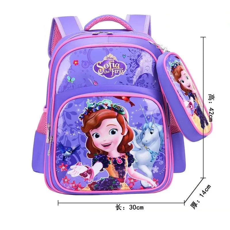 Disney Frozen Elsa and Anna Cartoon Schoolbag – Girls' Backpack for Primary School – Children's Mochila Schoolbag