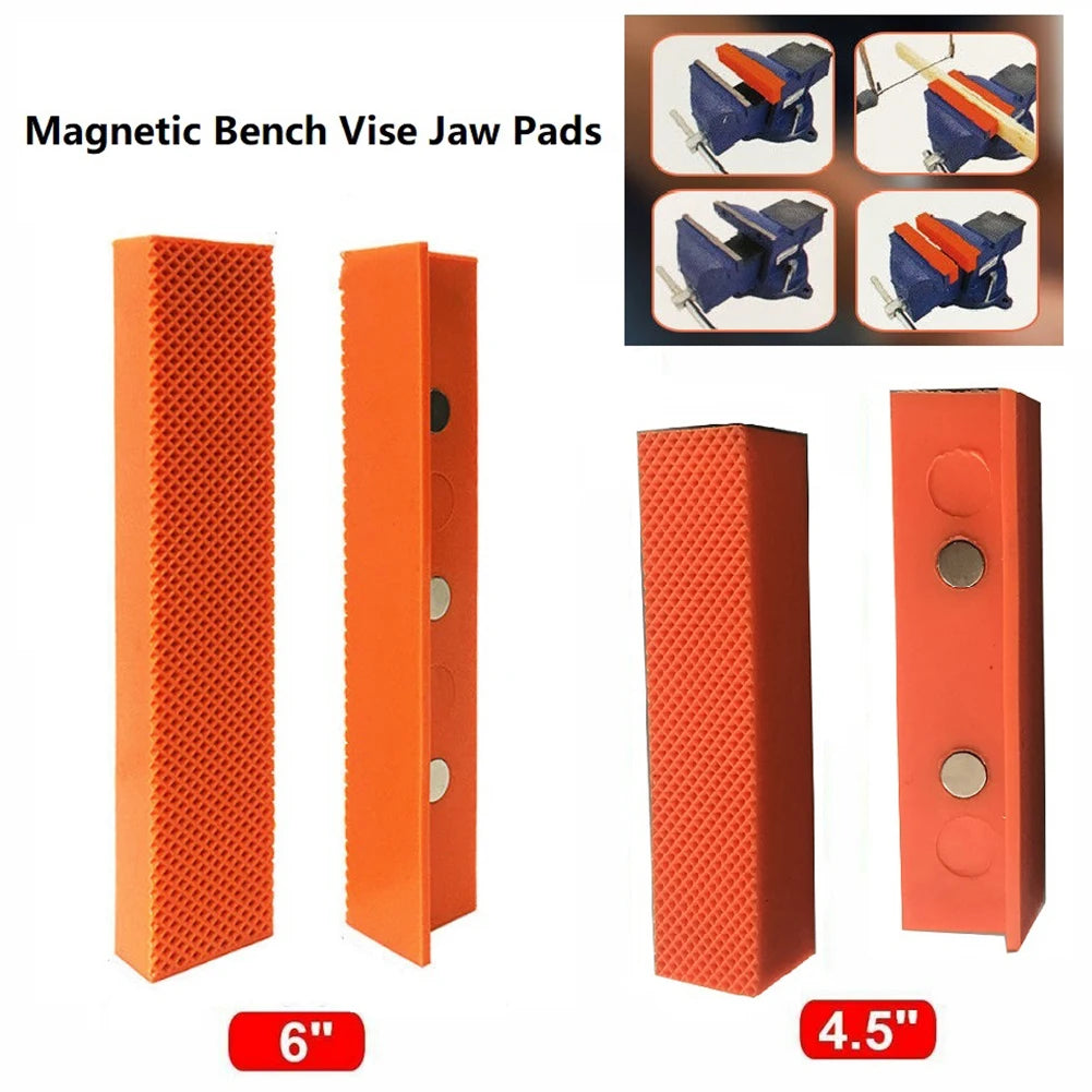 High-Quality Magnetic Jaw Pads - Durable Rubber Bench Vice Pad, 2 Pcs, 4.5/6 Inch Accessories, Brand New Hot Sale