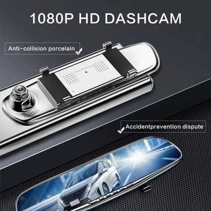 4.2-inch Large Rear View Mirror Tachograph - Dual Lens HD 1080P Automotive Video Recorder