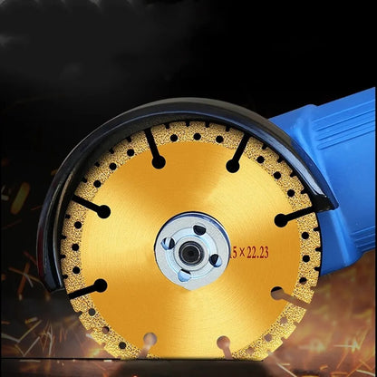 4.5 Inch Vacuum Brazed Diamond Yellow Saw Blade - Multi-Purpose Tool for Steel, Metal, Stone, Cast Iron, and Aluminium