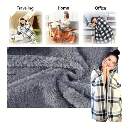 Wearable Shawl Blanket - Flannel Lazy Casual Office Blanket for Comfort and Warmth