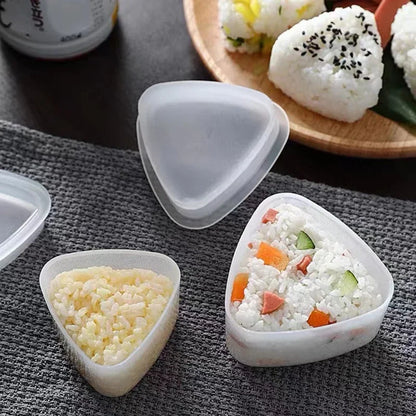 Triangle Sushi Mould Kit - Kitchen Accessory for Onigiri Rice Ball and Bento, Easy-to-Use Sushi Machine Tool with Nori Cutter