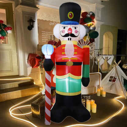 2.4M Inflatable Nutcracker Soldier with LED Light - Outdoor Christmas Decoration for Home, Yard, Garden, Indoor Xmas Decor