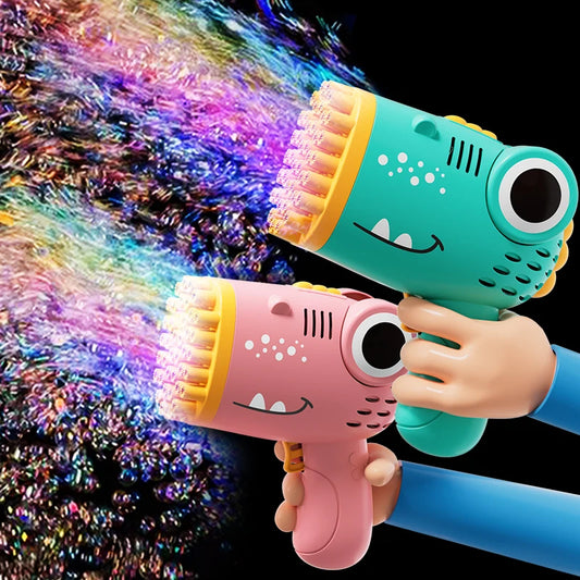 40-Hole Dinosaur Bubble Machine – Electric Handheld Bubble Gun for Outdoor Weddings & Parties ( Bubble Water Not Included )