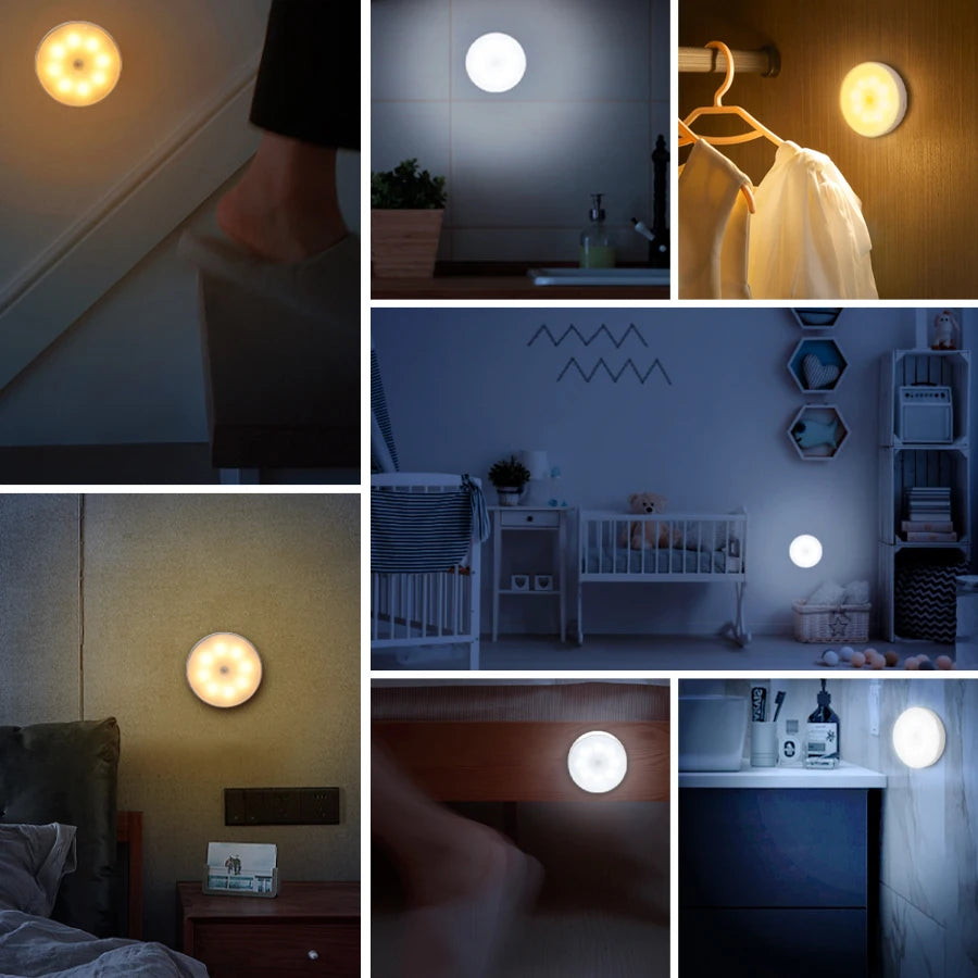 Effortless Illumination: 4pcs USB Rechargeable Motion Sensor LED Night Lights - Perfect Wall Decoration for Bedrooms, Kitchen Cabinets, Child-Friendly Nightlight