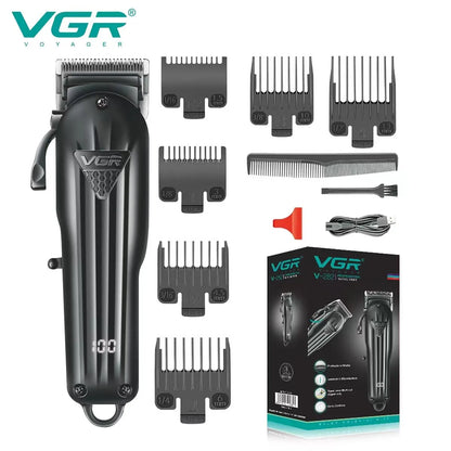 VGR Hair Clipper - Professional Cordless Rechargeable Hair Cutting Machine Trimmer with Adjustable Blades, Model V282