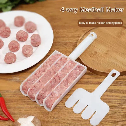 Triple Meatball Maker Set: Non-Stick Scoop and Cutting Spade for Easy Meatball Preparation