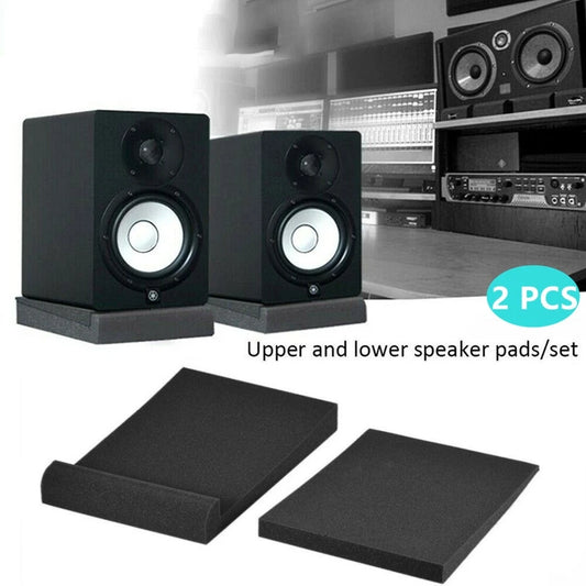 2pcs High-Density Acoustic Isolation Foam Pads - 30x20x4.5cm Soundproof Studio Monitor Speaker Isolator Panels