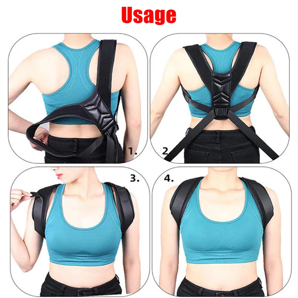 Adjustable Posture Corrector & Neck Brace: Shoulder Support Belt for Home & Office - Improve Posture for Men and Women