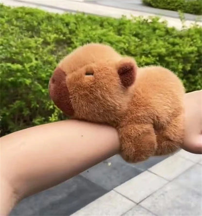 New Lovely Kawaii Capybara Animal Slap Snap Wristband Bracelet - Capybara Plush Hand Ring Wristband for Kids - Birthday Present and Toy